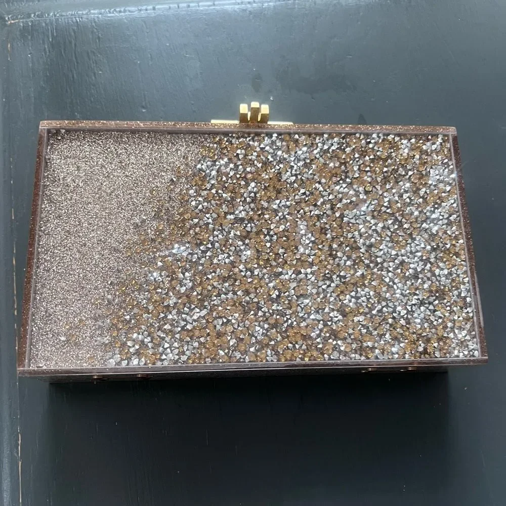 India Hicks Glitter Box Clutch - New